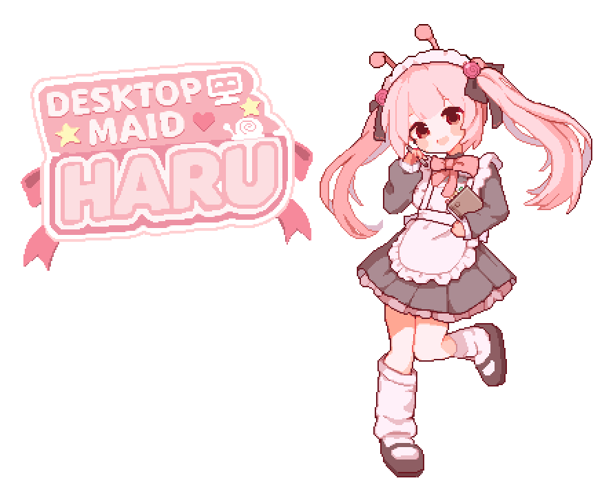 Desktop Maid Haru full-body character art