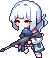 Gun girl walk animation