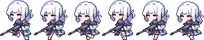 Gun girl walk sprite sheet